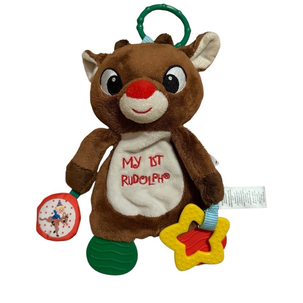 Rudolph Plush Toy with Red Nose and Brown Body